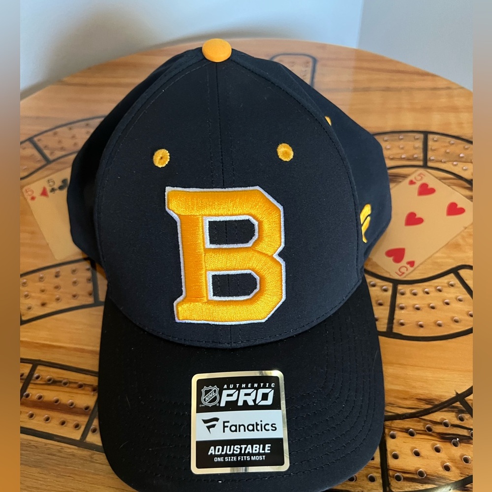 Black and Yellow Gold Authentic Pro Boston Bruins Cap. Unisex